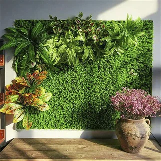 Artificial Greenery Panels With Flowers