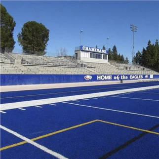 Blue Artificial Turf Of Football Field